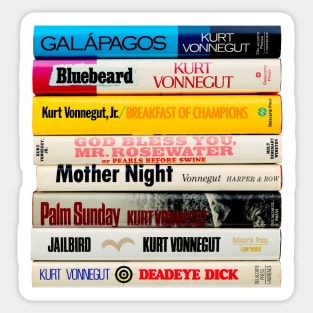 Vonnegut Book Stack Sticker